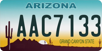 AZ license plate AAC7133
