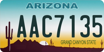 AZ license plate AAC7135