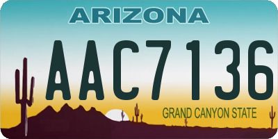 AZ license plate AAC7136