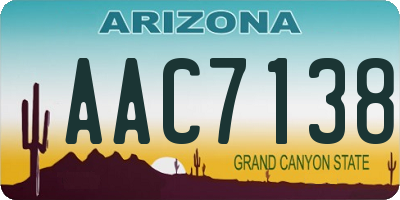 AZ license plate AAC7138