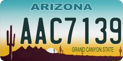 AZ license plate AAC7139