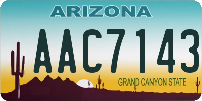 AZ license plate AAC7143