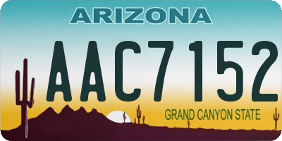 AZ license plate AAC7152