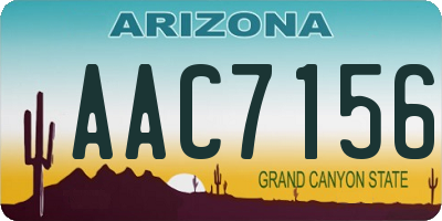 AZ license plate AAC7156