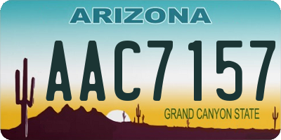 AZ license plate AAC7157