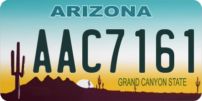 AZ license plate AAC7161