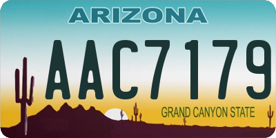 AZ license plate AAC7179