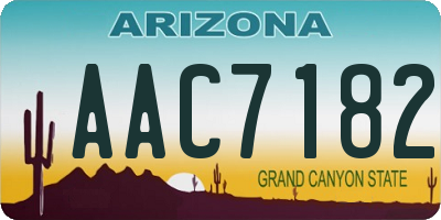 AZ license plate AAC7182