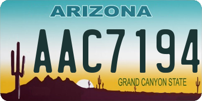 AZ license plate AAC7194