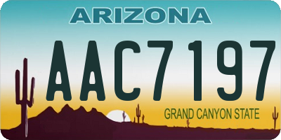 AZ license plate AAC7197