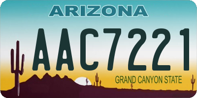 AZ license plate AAC7221