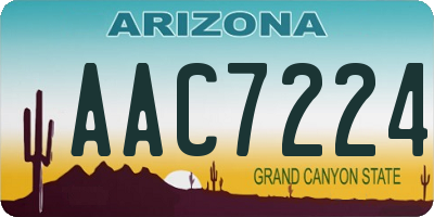 AZ license plate AAC7224