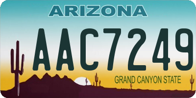 AZ license plate AAC7249
