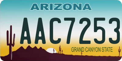 AZ license plate AAC7253