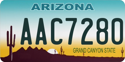 AZ license plate AAC7280