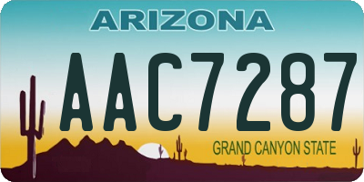 AZ license plate AAC7287