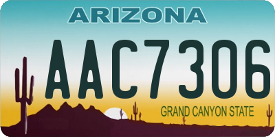 AZ license plate AAC7306