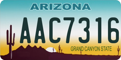 AZ license plate AAC7316