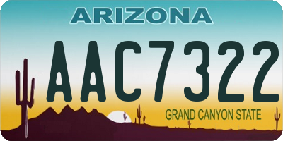 AZ license plate AAC7322