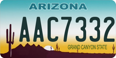 AZ license plate AAC7332