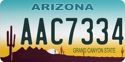 AZ license plate AAC7334