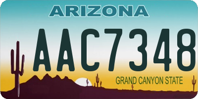 AZ license plate AAC7348