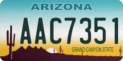 AZ license plate AAC7351