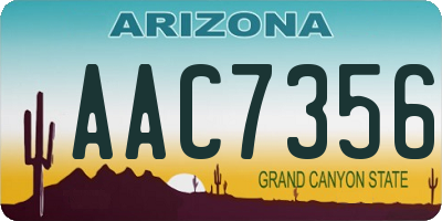 AZ license plate AAC7356