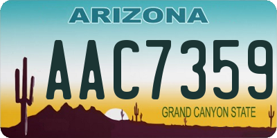AZ license plate AAC7359