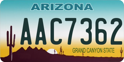 AZ license plate AAC7362