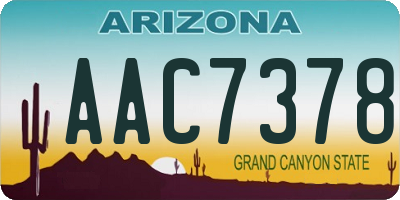 AZ license plate AAC7378