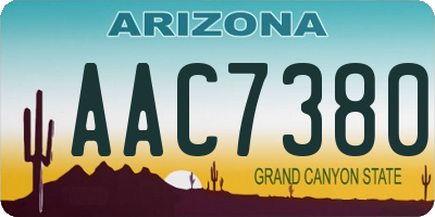 AZ license plate AAC7380