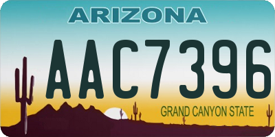 AZ license plate AAC7396