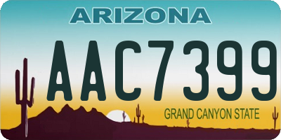 AZ license plate AAC7399