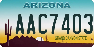 AZ license plate AAC7403