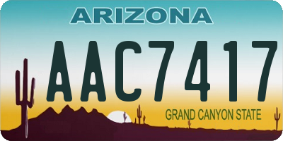 AZ license plate AAC7417