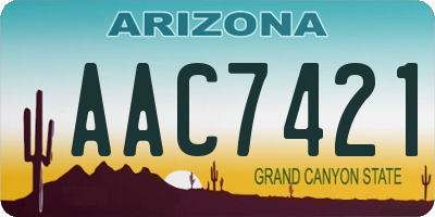 AZ license plate AAC7421