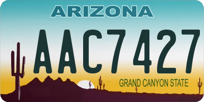 AZ license plate AAC7427
