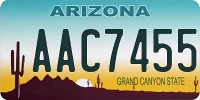 AZ license plate AAC7455