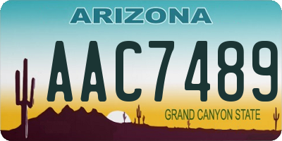 AZ license plate AAC7489