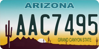 AZ license plate AAC7495