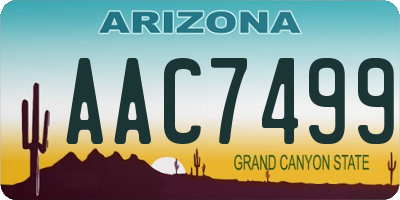 AZ license plate AAC7499