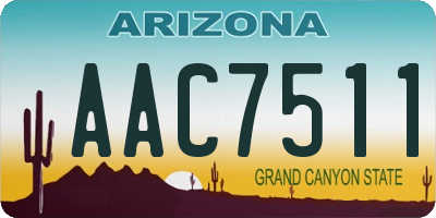 AZ license plate AAC7511