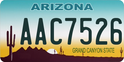 AZ license plate AAC7526