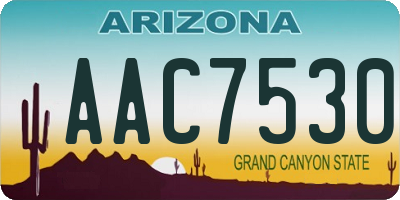 AZ license plate AAC7530
