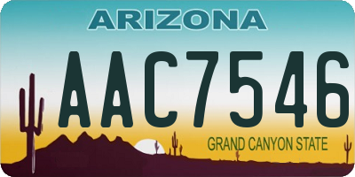 AZ license plate AAC7546