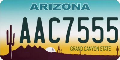 AZ license plate AAC7555
