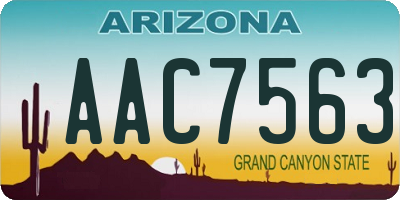 AZ license plate AAC7563