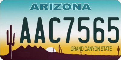 AZ license plate AAC7565