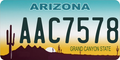 AZ license plate AAC7578